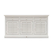 Fehér akácfa tálalószekrény lamellás ajtókkal New Orleans kollekció