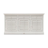 Fehér akácfa tálalószekrény lamellás ajtókkal New Orleans kollekció