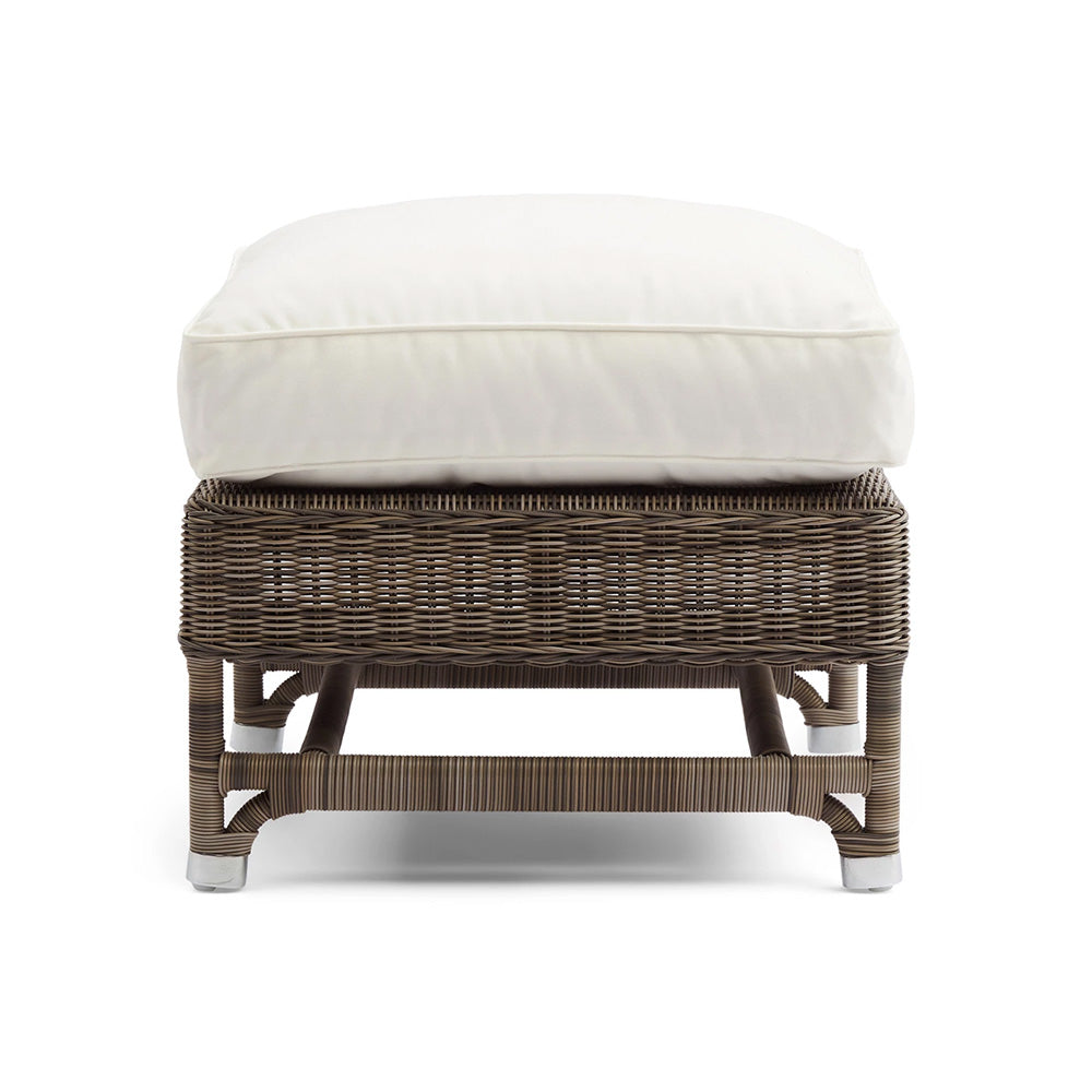 vintage stílusú rattan lábzsámoly oldalnézet