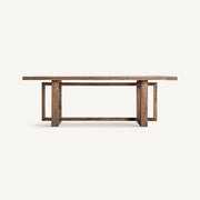 NORVIK natúr szilfa étkezőasztal 220 cm – előlnézet stúdiófotó