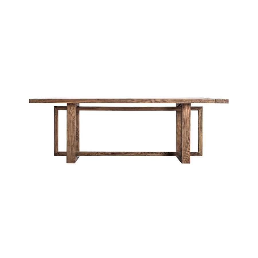 NORVIK natúr szilfa étkezőasztal 220 cm – elölnézet