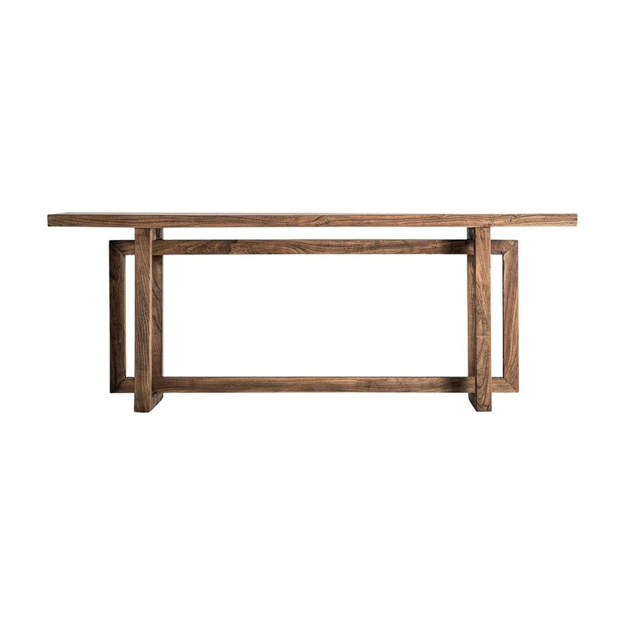 Norvik natúr szilfa konzolasztal 200 cm elölnézetben