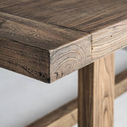 Norvik 400 cm szilfa étkezőasztal sarokkialakítás közelről