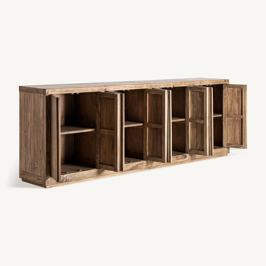 Norvik tálaló – 8 ajtós szilfa szekrény belső polcokkal