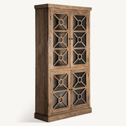 Norvik natúr szilfa vitrines szekrény 205 cm oldalnézetből