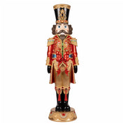 NUTCRACKER nagy zenélő LED-es diótörő figura 150 cm piros arany színben