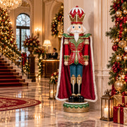183 cm magas Goodwill bordó palástos diótörő elegáns karácsonyi enteriőrben