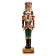 Goodwill NUTCRACKER óriás zenélő LED-es diótörő figura 183 cm bordó zöld arany színben