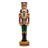 Goodwill NUTCRACKER óriás zenélő LED-es diótörő figura 183 cm bordó zöld arany színben