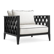 Eichholtz Ocean Club kültéri fotel matt fekete alumínium vázzal