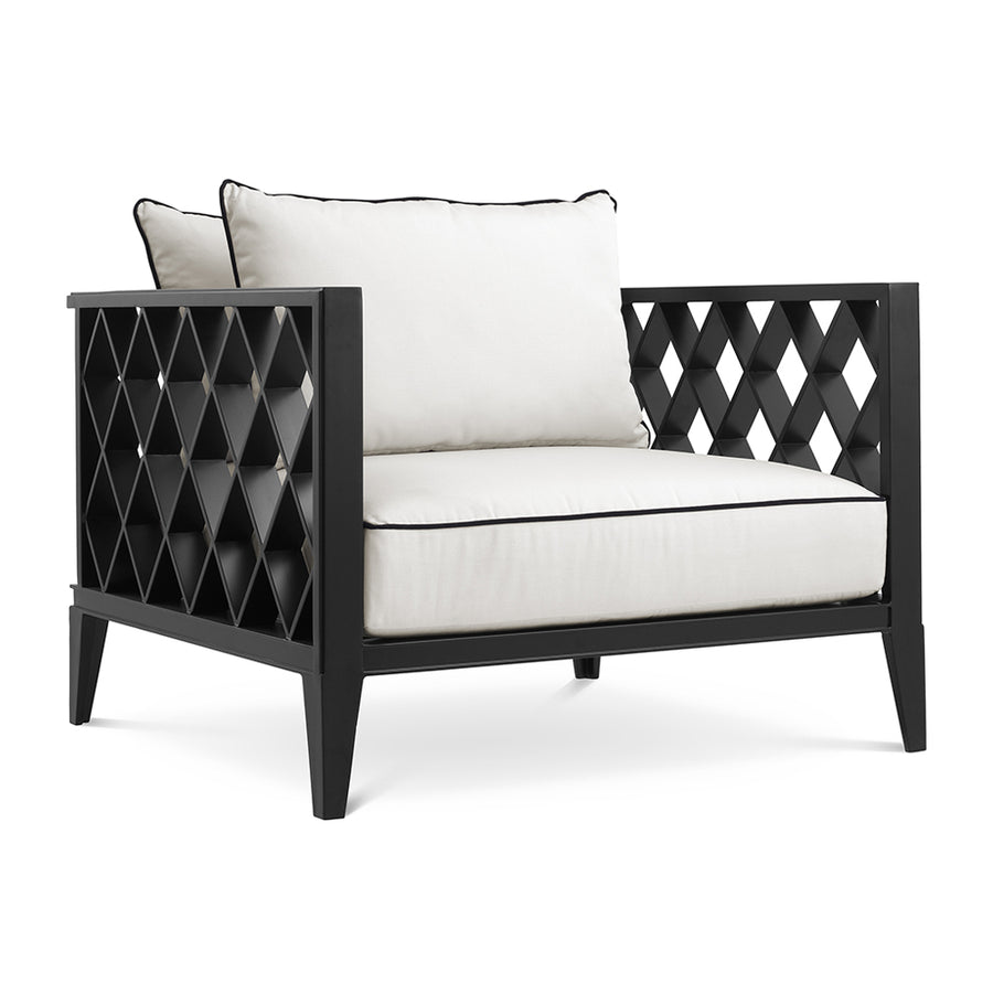 Eichholtz Ocean Club kültéri fotel matt fekete alumínium vázzal