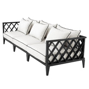 Eichholtz Ocean Club kerti kanapé fekete rácsos vázzal oldalnézet