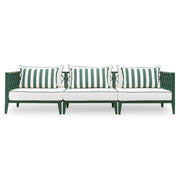 Ocean Club zöld kerti design kanapé 275 cm Sunbrella párnákkal elölnézetben