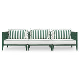 Ocean Club zöld kerti design kanapé 275 cm Sunbrella párnákkal elölnézetben