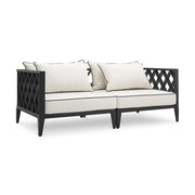 Eichholtz Ocean Club kültéri kanapé matt fekete alumínium vázzal oldalnézetben