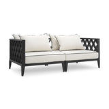 Eichholtz Ocean Club kültéri kanapé matt fekete alumínium vázzal oldalnézetben