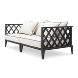 Eichholtz Ocean Club prémium kültéri kanapé Sunbrella párnákkal perspektívában