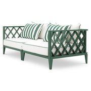 Eichholtz Ocean Club kültéri kanapé zöld alumínium vázzal oldalnézet