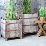 OLD FRENCH 2 db-os rusztikus fa ültetőláda szett 76 cm