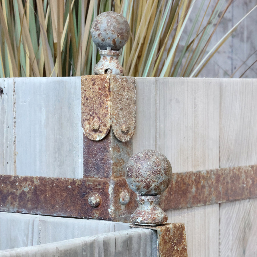 OLD FRENCH 2 db-os rusztikus fa ültetőláda szett 76 cm