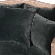 Old French kollekció sötétszürke bársony tölgyfa lounge fotel