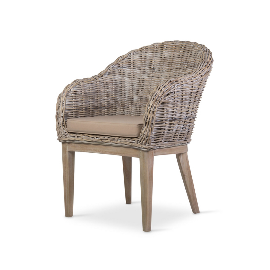 OLD FRENCH rattan szék oldalnézetben fa lábakkal