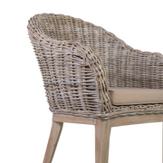 Rattan szék fonott részlet és karfa kialakítás közelről