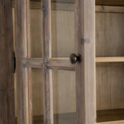 OLD FRENCH natúr fenyőfa vitrines szekrény 195 cm fa szerkezet részlet