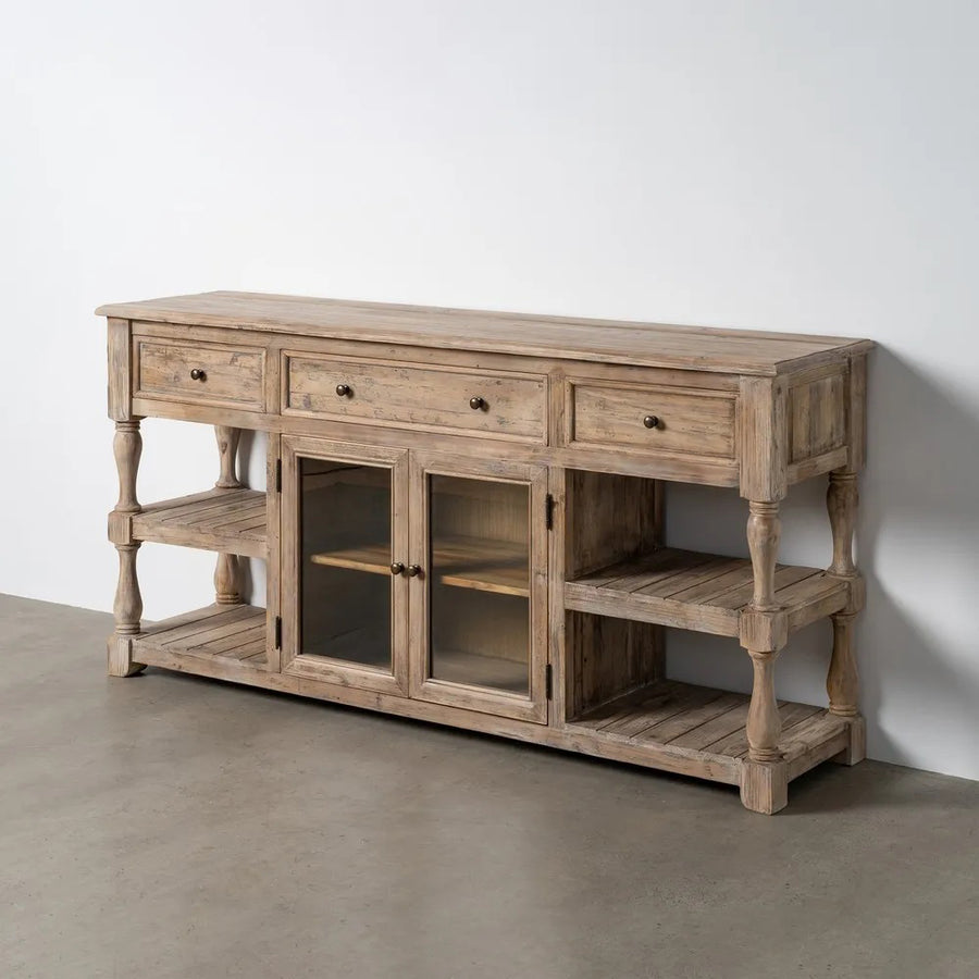 OLD FRENCH 180 cm-es vitrines tálaló oldalnézetből