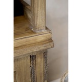 OLD FRENCH natúr nyárfa tálalószekrény lábazat és oszlop részlete, finoman strukturált fa felülettel