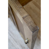 OLD FRENCH tálalószekrény ajtó élének részlete, natúr nyárfa erezettel és enyhén antikolt hatással