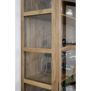 Old French nyárfa vitrines szekrény polcos belső kialakítás, üvegajtó részlet