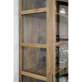 Old French nyárfa vitrines szekrény polcos belső kialakítás, üvegajtó részlet