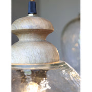 Old French üveg függeszték lámpa 16 cm, mangófa részletfotó.