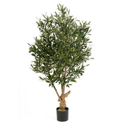 Élethű 120 cm magas mű olajfa fekete kaspóban