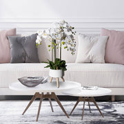 Real Touch fehér orchidea kompozíció modern kaspóban