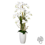 Óriás fehér Phalaenopsis mű orchidea 160 cm magas kerámia kaspóban
