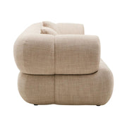 Krémszínű, 3 személyes formatervezett design kanapé.