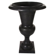 Alumíniumból készült,, fekete színű óriás kaspó-váza.