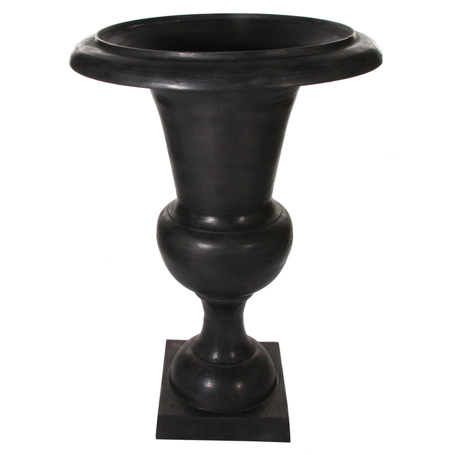 Alumíniumból készült,, fekete színű óriás kaspó-váza.