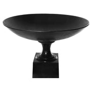 Fém, fekete színű óriás talpas kaspó-tál.