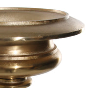 Öntöttvasból készült, kültérre is alkalmas, aranyszínű kaspó-váza.