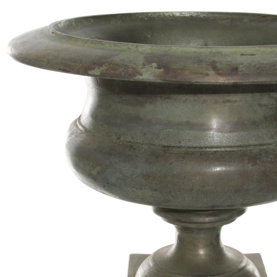 Antik zöld színű nagy kaspó-váza.