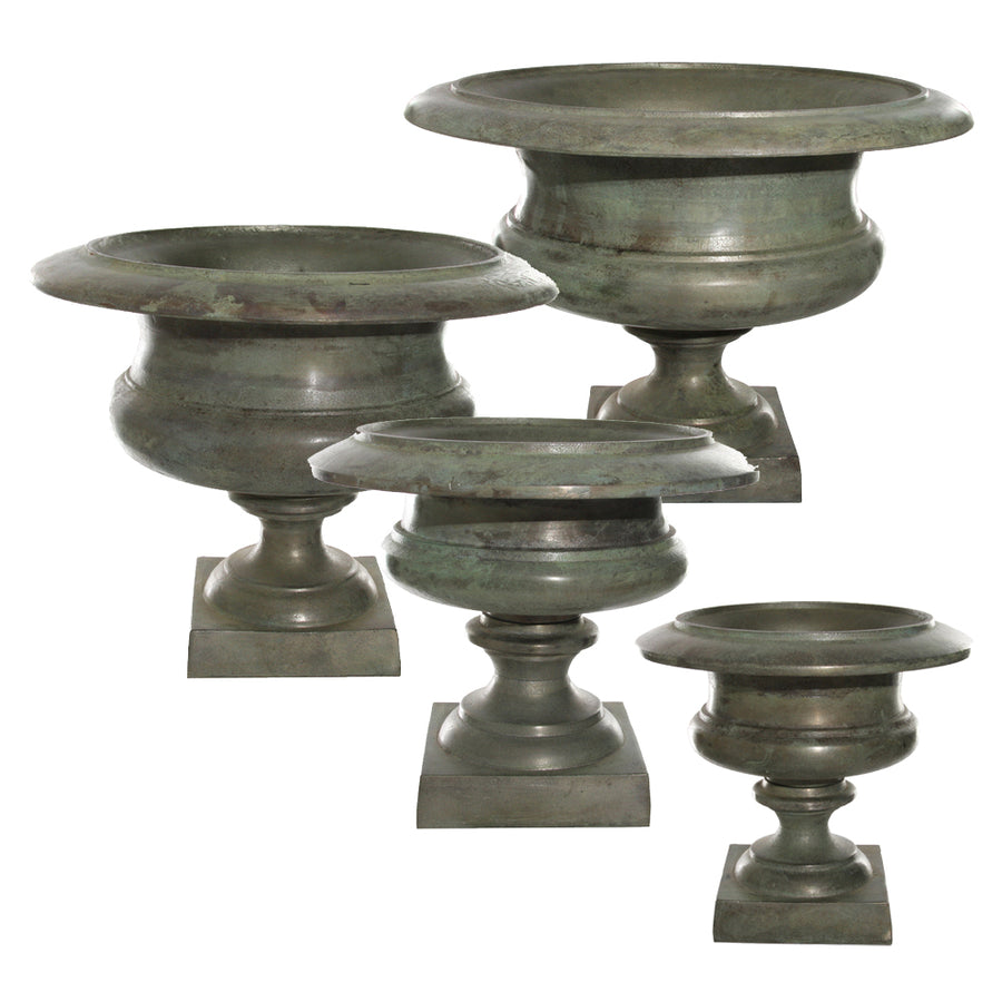 Antik zöld színű kaspó-váza.