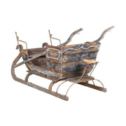 Rusztikus vidéki stílusú, újrahasznosított fából készült, kézműves vintage lovasszán.