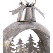 Karácsonyi lámpás formájú, fém dioráma dekoráció.