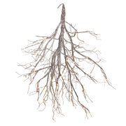 Fényforrással kialakított, havas felületű, karácsonyi dekorációs faág..