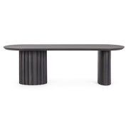 Mangófából készült, fekete színű, formatervezett dizájn dohányzóasztal.