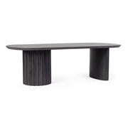 Mangófából készült, fekete színű, formatervezett dizájn dohányzóasztal.