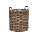 Oxford natúr rattan kosár kaspó két fonott fogantyúval, 50 cm